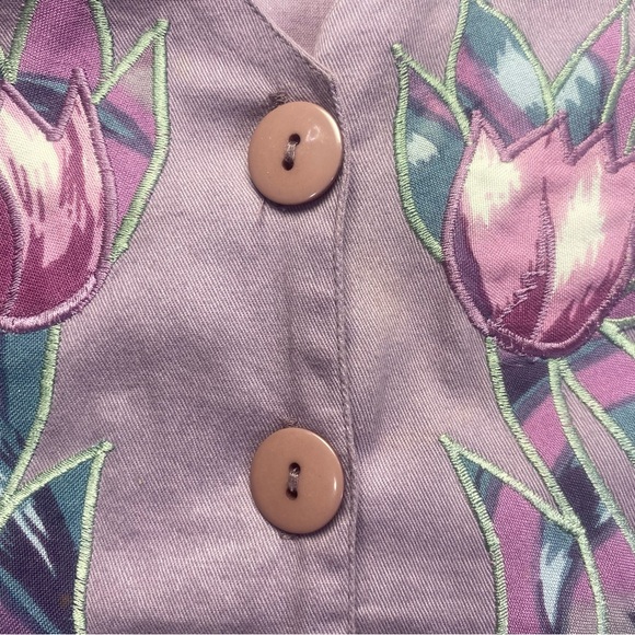 Willow Ridge Cottage core Pink and Purple Tiered Maxi Skirt & Vest Size Medium - Picture 6 of 16